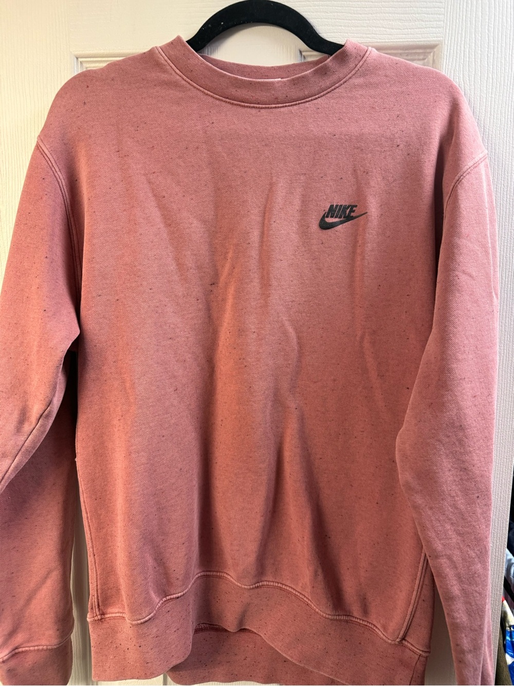 Nike Women's Dusty Rose Crew Sweatshirt with Black Logo